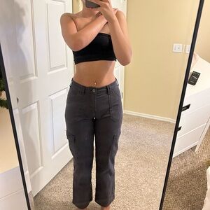 high cut cargo jeans